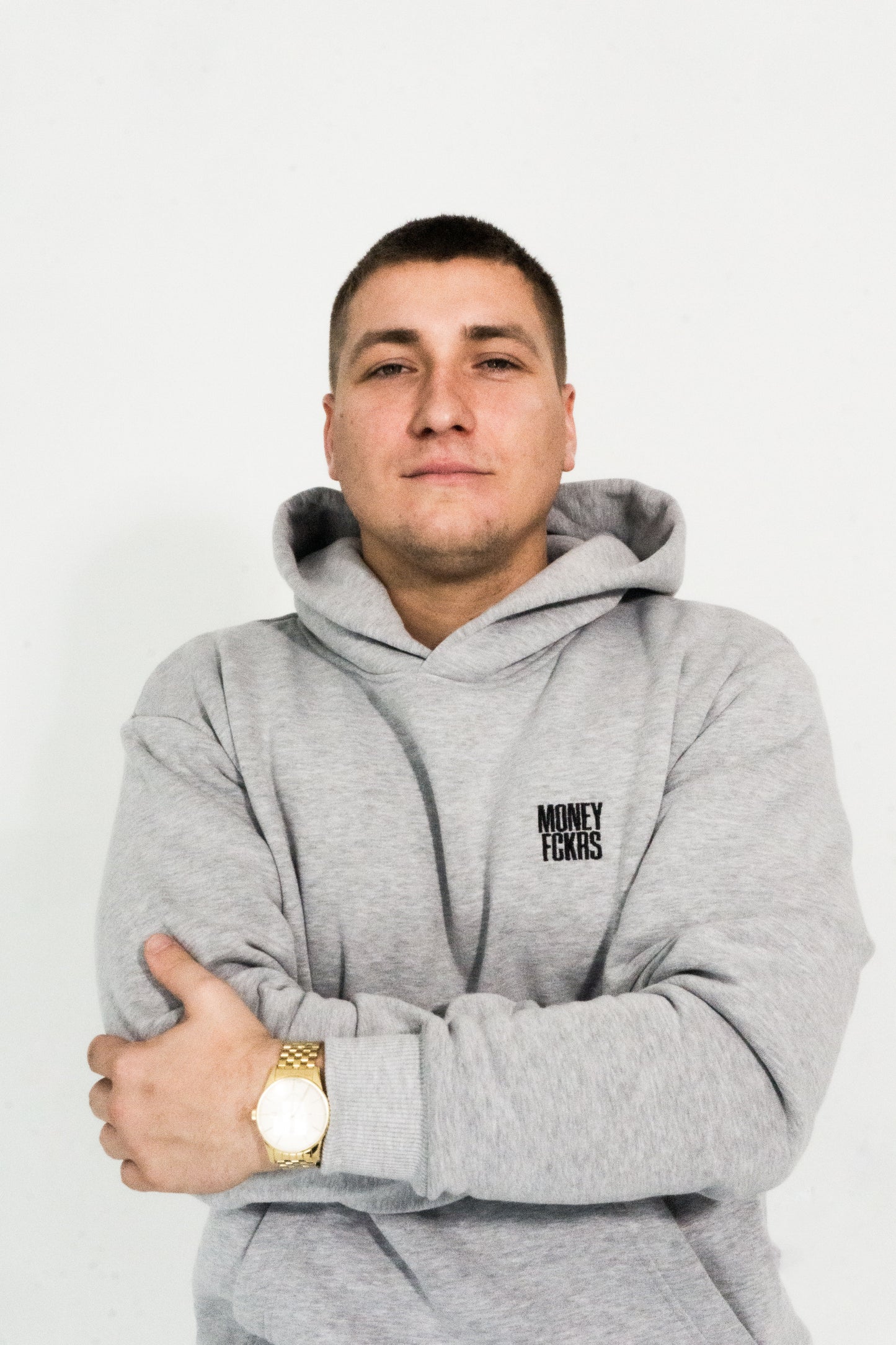 BLUZA Z KAPTUREM SZARA
