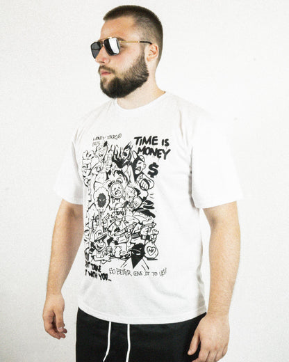 TIME IS MONEY T-SHIRT - BIAŁA